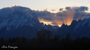 Sunset behind the Teton Mountain Range